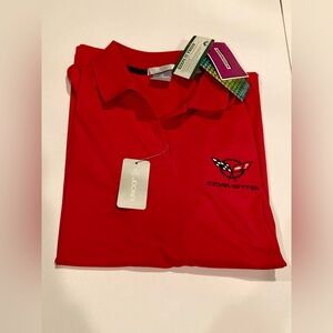 NEW Chevrolet Corvette Women’s Red Performance Polo Shirt by Jockey Size XL